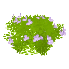 Bush, a low-poly model on a dark ground.