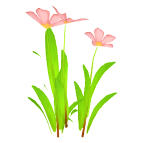 Flowers, a low-poly model on a dark ground.