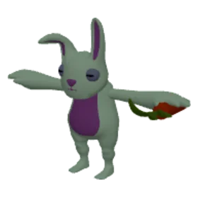 Hare, a low-poly model on a dark ground.