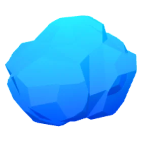 Ice, a low-poly model on a dark ground.